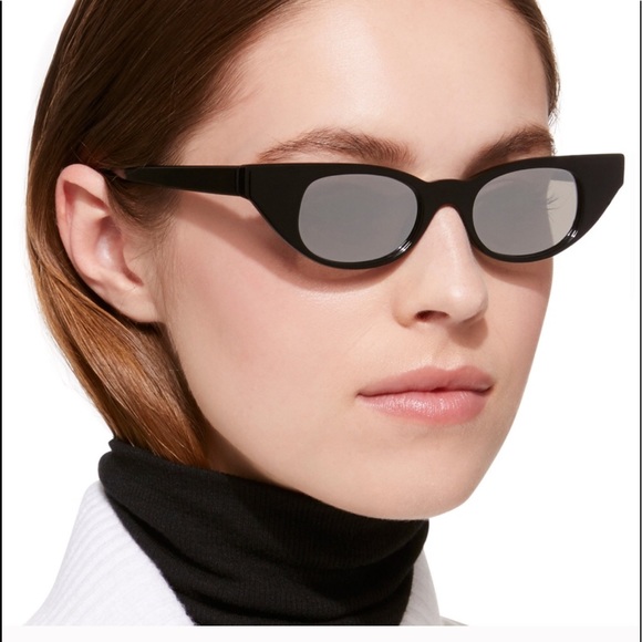 x Adam Selman The Breaker in Black & Silver Mirror Le Specs 44MM Cat Eye main image 5